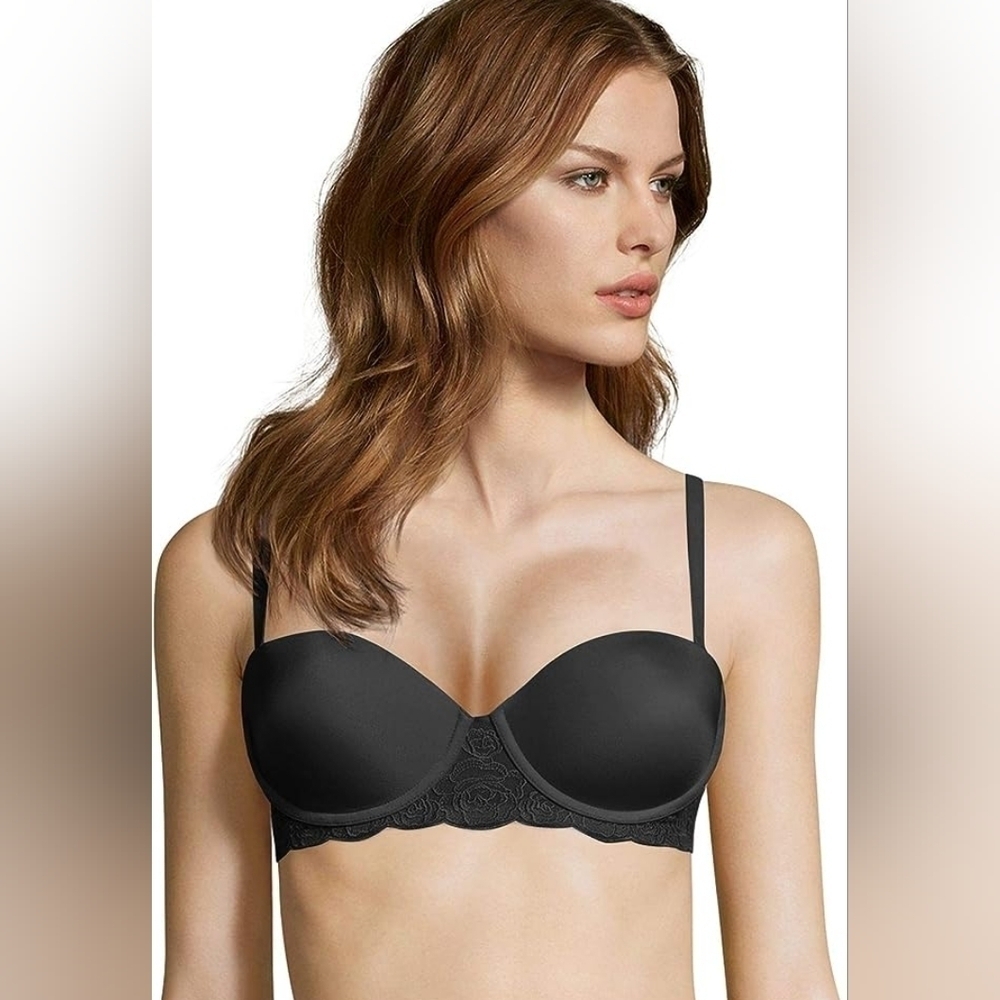 NWT Maidenform Black Push Up Balconette Neckline Bra Size 38D